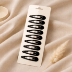 Black tic tac hair clips set