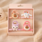 Pastel cartoon claw clips in packaging