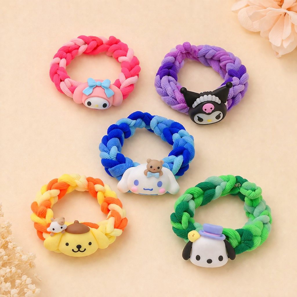 Cute pastel braided hair ties collection