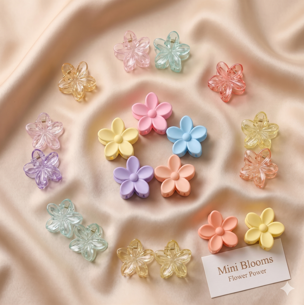 Pastel flower claw clips
